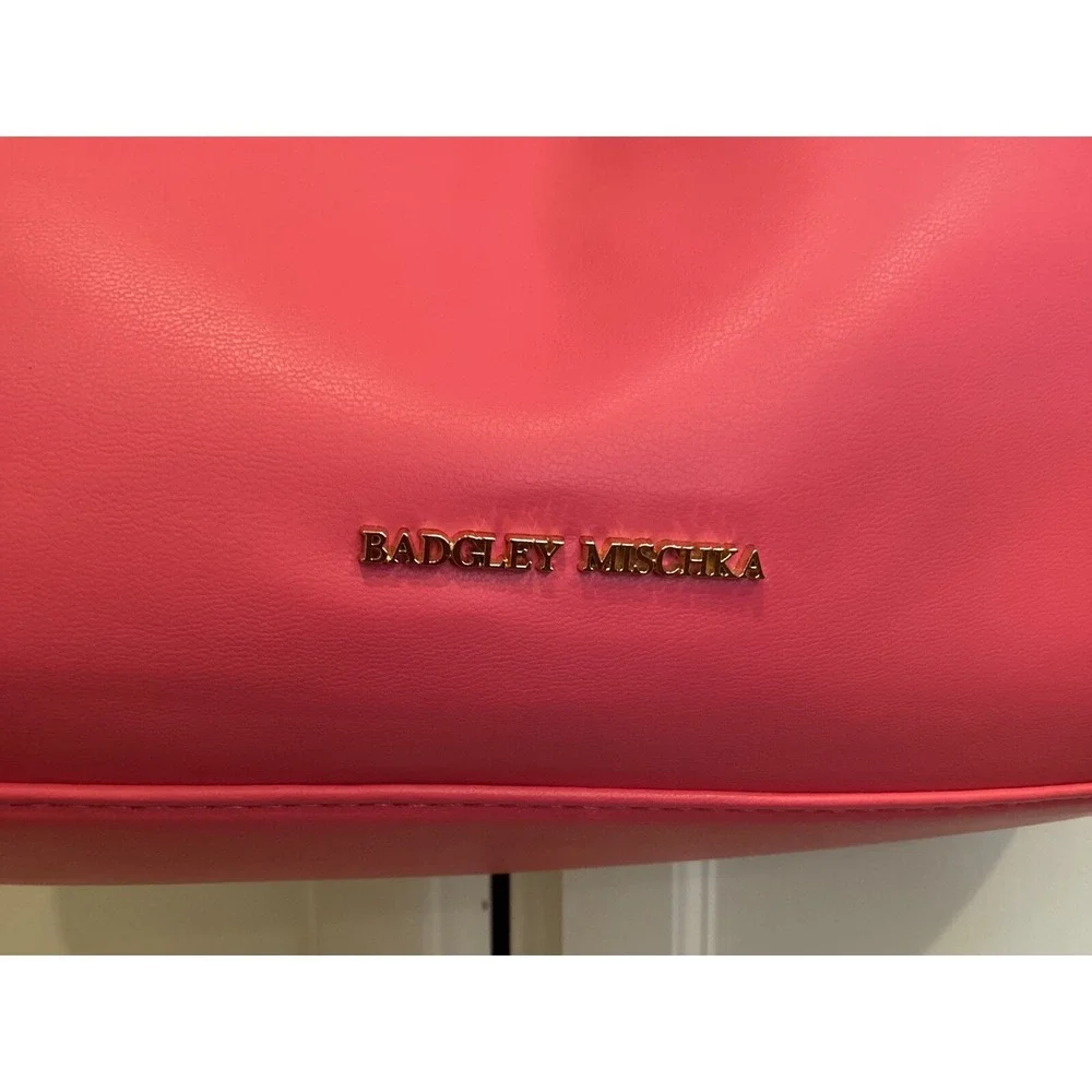 Badgley Mischka Satchel Shoulder Bag Convertible Tote Hot Pink MSRP‎ $149